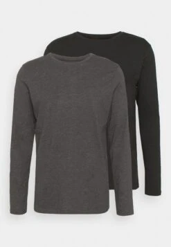 Pier One 2 Pack - Longsleeve - Dark Grey/Black -Pier One Verkoop 007c88127656457c8f19869283e98031
