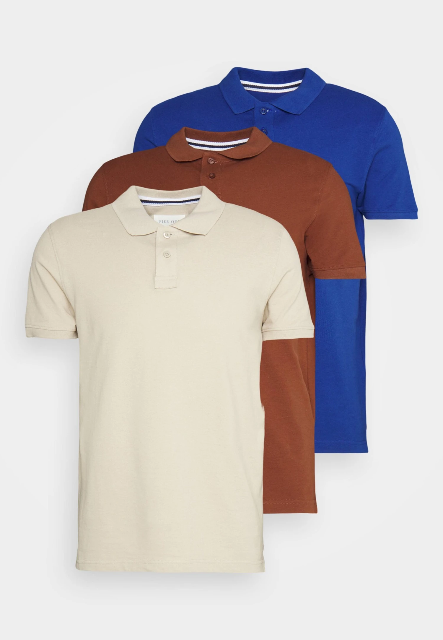Pier One 3 Pack - Poloshirt - Dark Blue/Brown/Beige 7 Pier One 3 Pack - Poloshirt - Dark Blue/Brown/Beige - Afbeelding 7