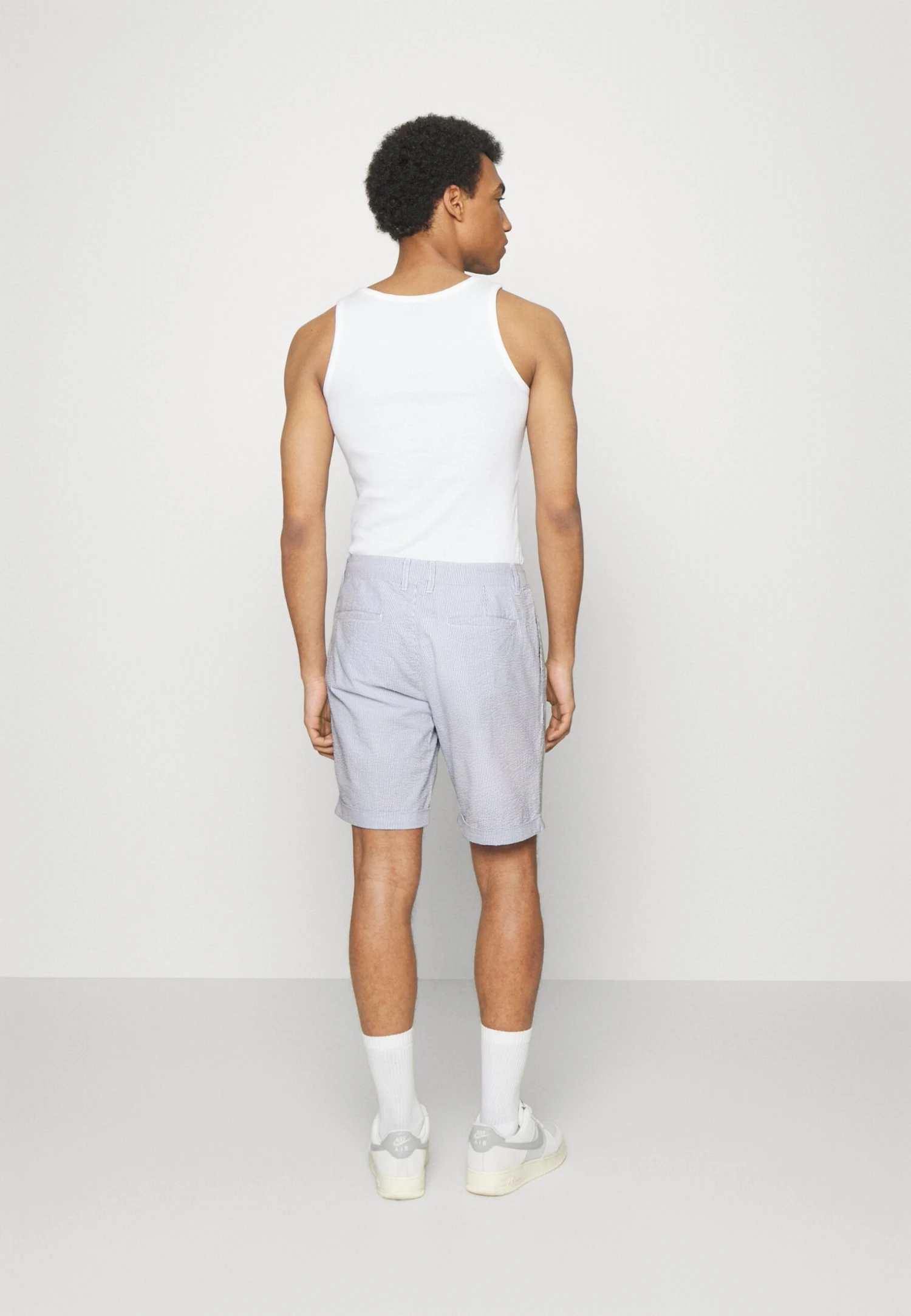 Pier One Pleated Seersucker Short - Shorts - Blue 3 Pier One Pleated Seersucker Short - Shorts - Blue - Afbeelding 3