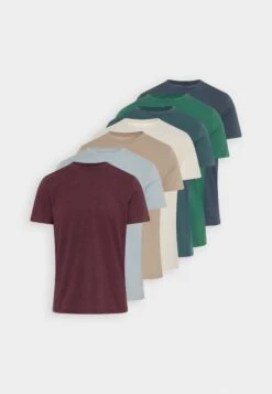 Pier One 7 Pack - T-Shirt Basic - Blue/Mottled Bordeaux/White -Pier One Verkoop 40238aec486841c1aa91cee1f0bc607e
