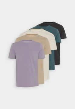 Pier One 5 Pack - T-Shirt Basic - White/Off-White/Lilac -Pier One Verkoop 457fc2dd907744f0aad3de7198ff6a0b