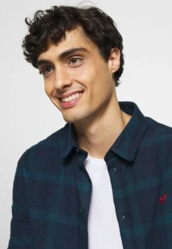 Pier One Overhemd - Dark Blue/Teal -Pier One Verkoop 60ff006a248a4e558dbde6647cd82b01