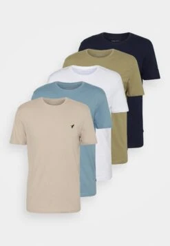 Pier One 5 Pack - T-Shirt Basic - Beige/White/Light Blue -Pier One Verkoop 66878d61f9284197b4395faece75418c