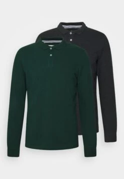 Pier One Long Sleeve 2 Pack- Poloshirt - Dark Grey/Khaki -Pier One Verkoop 797d6a7ee480495b8e72e1155193494c