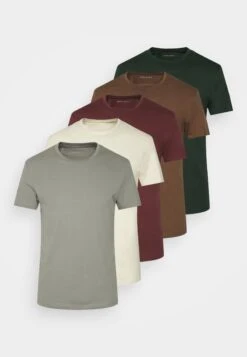 Pier One 5 Pack - T-Shirt Basic - Bordeaux/Light Grey/Brown -Pier One Verkoop 83cca5e18c004829aaae044651c3ddc2