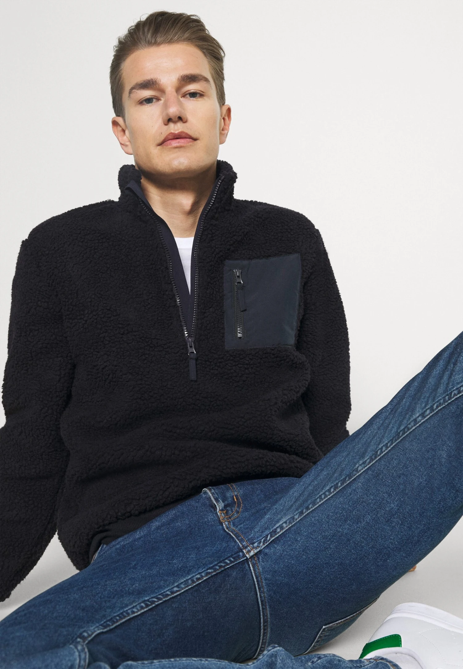 Pier One Fleece Trui - Dark Blue 5 Pier One Fleece Trui - Dark Blue - Afbeelding 5