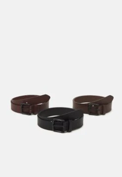 Pier One 3 Pack Unisex - Riem - Black/Brown/Dark Brown